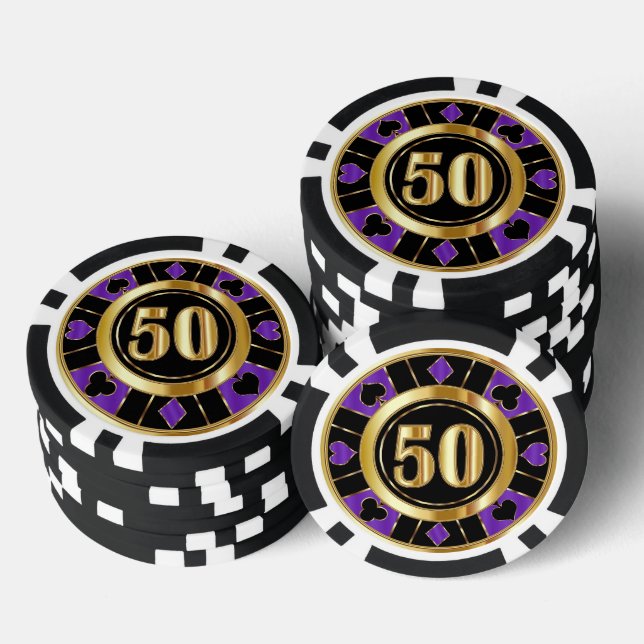 Fichas De Póquer 50 Purple Casino Chip Las Vegas (Pila)