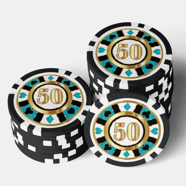 Fichas De Póquer 50 Turquoise Casino Chip Las Vegas (Pila)