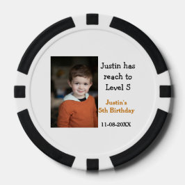 Fichas De Póquer 5.º juego de cumpleaños sobre el nombre de la foto