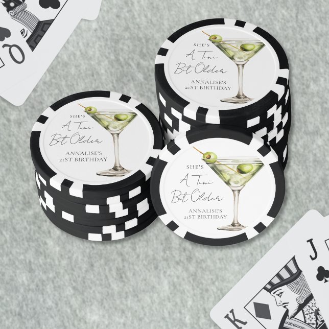 Fichas De Póquer A Tini Bit Older Martini Birthday (A Tini Bit Older Martini Birthday Poker Chips)