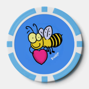 Fichas De Póquer Abeja graciosa y linda con ilustracion personaliza