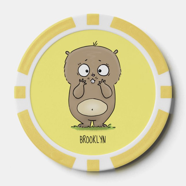 Fichas De Póquer Afortunadamente adorable personalizado de hámster  (Anverso)