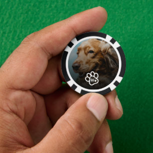 Fichas De Póquer Agrega tu propia foto de mascotas de perro monogra