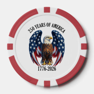 Fichas De Póquer Águila Americana Patriótica 250 Años 1776-2026