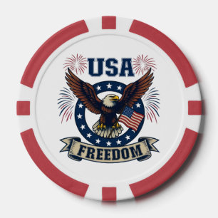 Fichas De Póquer Águila Americana Patriótica Libertad USA