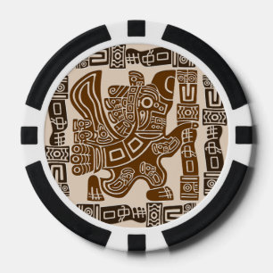 Fichas De Póquer Águila azteca guerrera arte tribal antiguo