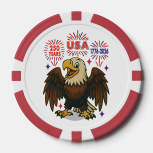 Fichas De Póquer Águila calva con fuegos artificiales - Estados Uni