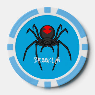 Fichas De Póquer Alarmante ilustracion personalizado de araña de vi