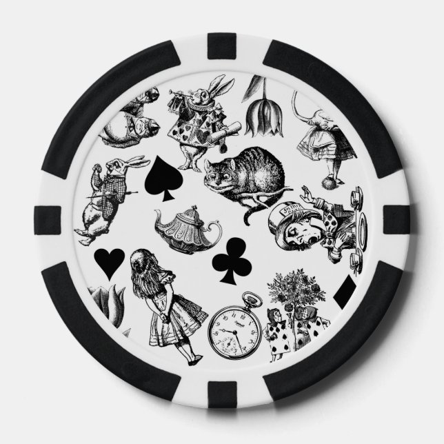 Fichas De Póquer Alice White Rabbit Wonderland Classic (Anverso)