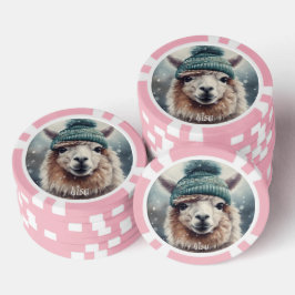 Fichas De Póquer Alpaca dulce de invierno, personalizado