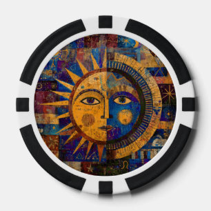 Fichas De Póquer Alquimia Mística Celestial Sol Luna