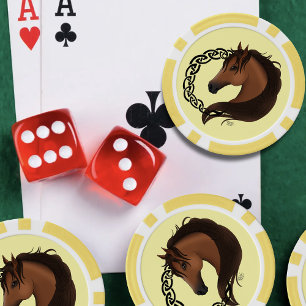 Fichas De Póquer Amarillo del caballo marrón celta