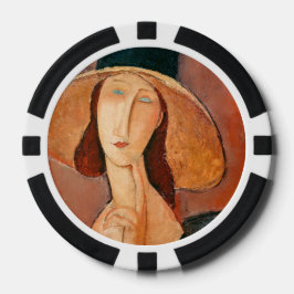Fichas De Póquer Amedeo Modigliani - Jeanne Hebuterne con sombrero