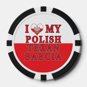 Fichas De Póquer Amo a mi texana polaca Babcia