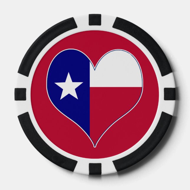 Fichas De Póquer Amo el corazón de la bandera de Texas (Anverso)