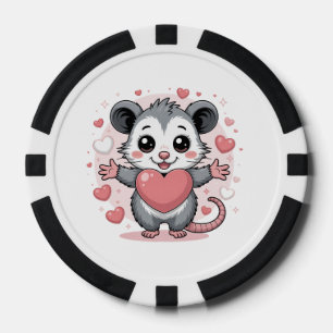 Fichas De Póquer Amor de zarigüeya y amistad Animalito adorable cor
