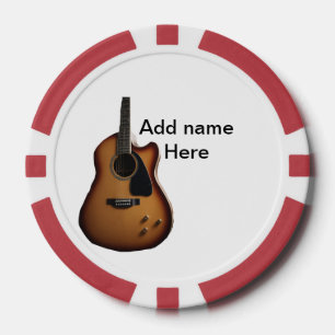 Fichas De Póquer Añadir el nombre texto guitarra acústica marrón ed