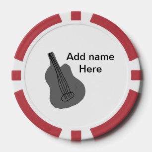 Fichas De Póquer Añadir el nombre texto guitarra acústica marrón ed