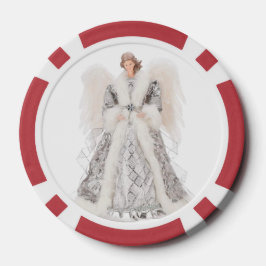 Fichas De Póquer Angels Chips de póquer, borde rojo a rayas