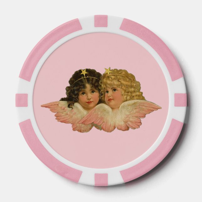 Fichas De Póquer Angels victorianos Rubor Pink (Anverso)