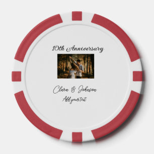 Fichas De Póquer Aniversario boda agregar nombre año imagen par de 