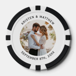 Fichas De Póquer Aniversario del Boda del marco fotográfico minimal