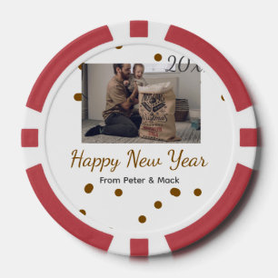 Fichas De Póquer Año Nuevo feliz El padre único agrega el nombre de