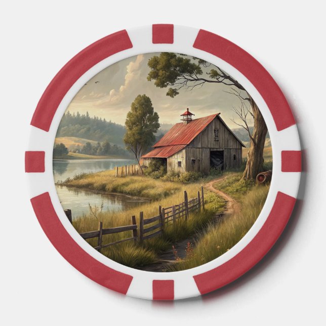 Fichas De Póquer Antigua granja (Anverso)