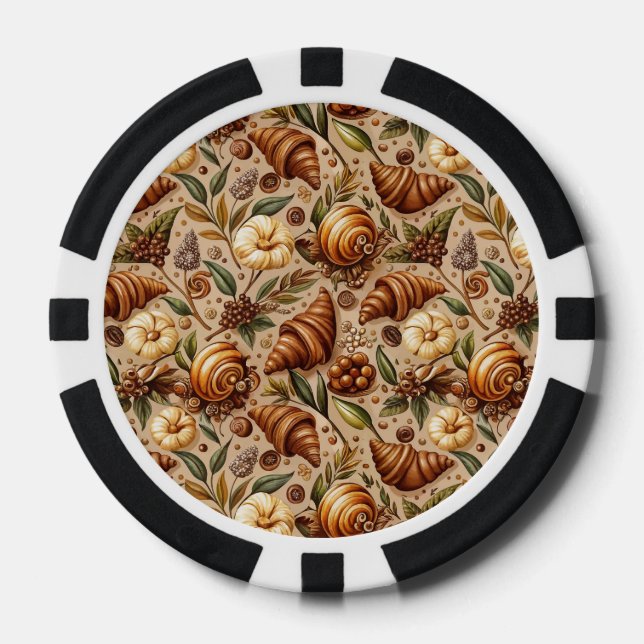 Fichas De Póquer Antojándose Croissants  (Anverso)