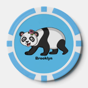 Fichas De Póquer Aoso panda alegre y lindo con personalizado de flo