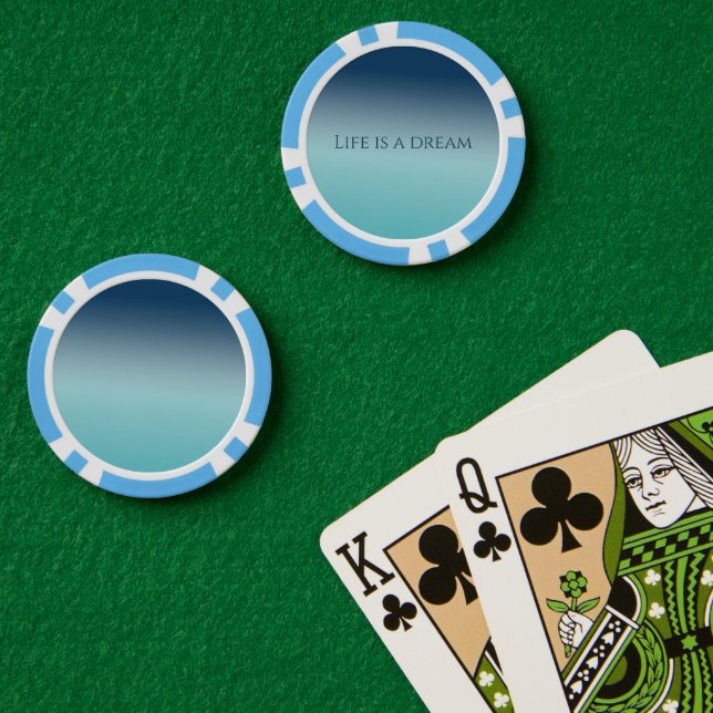 Fichas De Póquer Aqua Azul Ombre (Mesa de Poker (Doble))