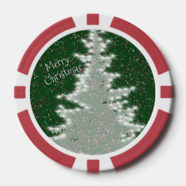 Fichas De Póquer Árbol de Navidad Resplandor Invernal Encantado