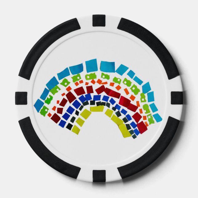Fichas De Póquer Arcoiris de papel (Anverso)
