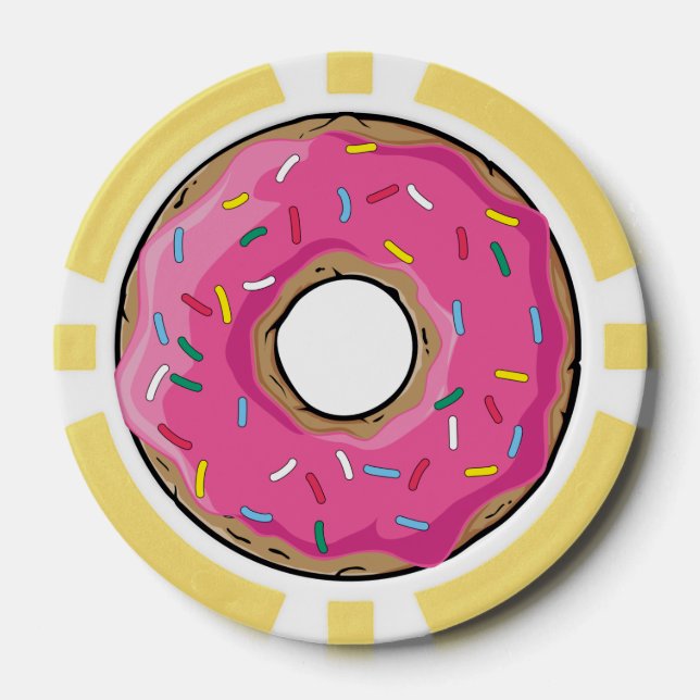 Fichas De Póquer Arcoiris rosado rociado Donut (Anverso)