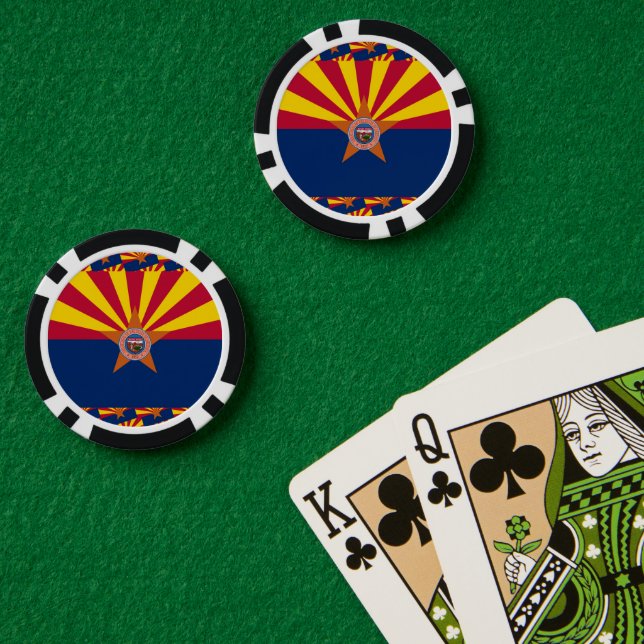 Fichas De Póquer Arizonan Flag & Seal, Flag of Arizona (Mesa de Poker (Doble))