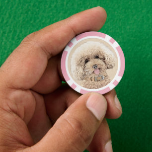 Fichas De Póquer Arroz de juguete en miniatura de perro crema marró
