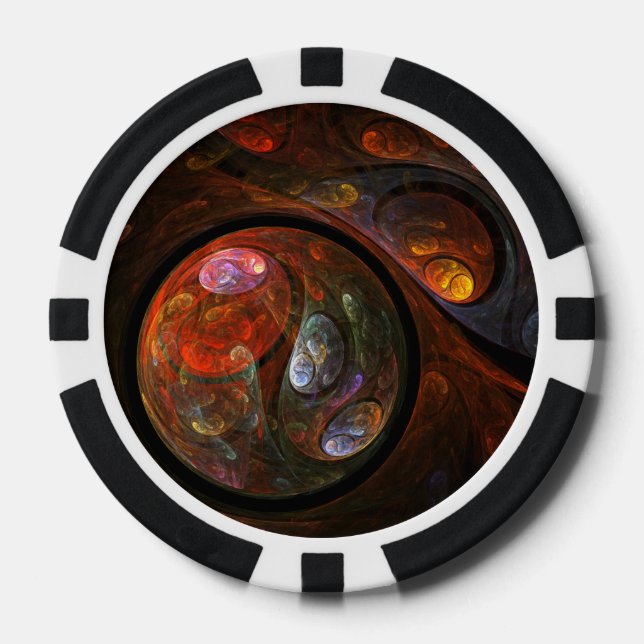 Fichas De Póquer Arte abstracto de conexión fluida (Anverso)
