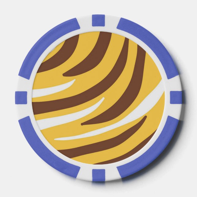 Fichas De Póquer arte abstracto de tigres (Anverso)