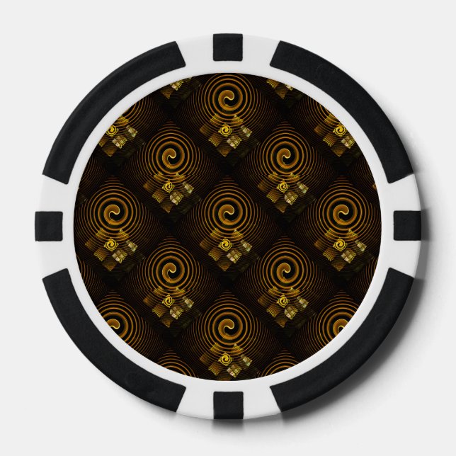 Fichas De Póquer Arte abstracto moderno boho elegante patrón #502 (Anverso)