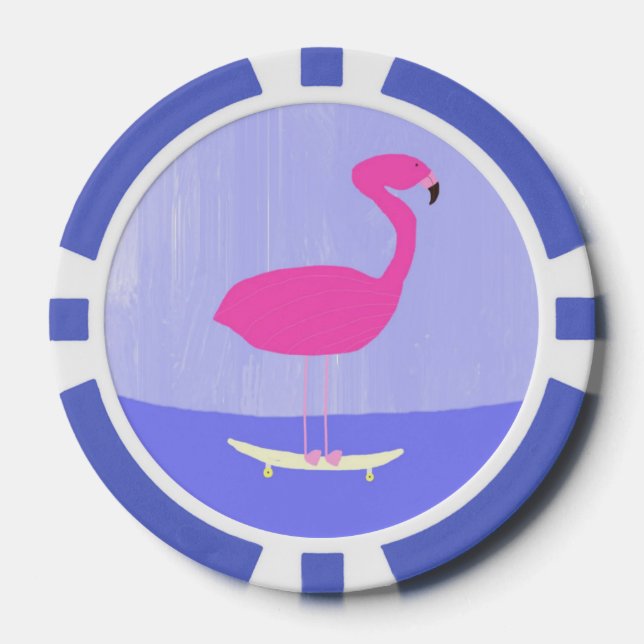 Fichas De Póquer arte de pintar flamingo (Anverso)