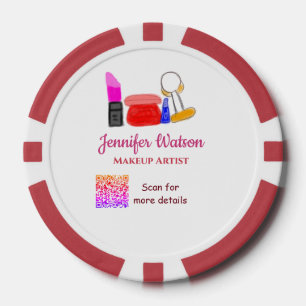 Fichas De Póquer artista de maquillaje agregar nombre sitio web cor