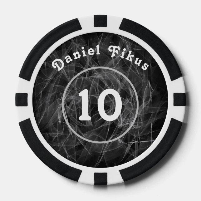 Fichas De Póquer Atractivo blanco negro (Anverso)