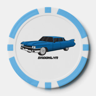 Fichas De Póquer Auto clásico Guay blue 1959