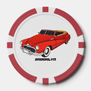 Fichas De Póquer Automóvil rojo clásico de 1948