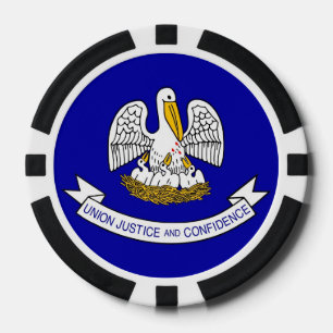 Fichas De Póquer Aves de póker patriótico con bandera de Luisiana