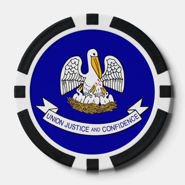 Fichas De Póquer Aves de póker patriótico con bandera de Luisiana (Anverso)