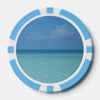 Fichas De Póquer Azul turquesa tropical del horizonte del Caribe