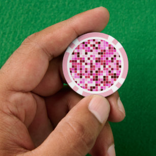 Fichas De Póquer Baldosas de piscina, mosaicos rosados, patrón geom