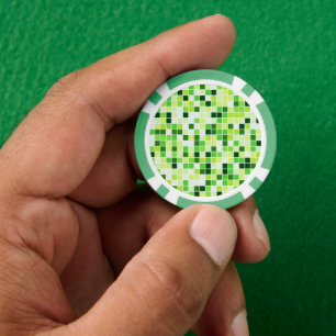 Fichas De Póquer Baldosas de piscina, mosaicos verdes, patrón geomé