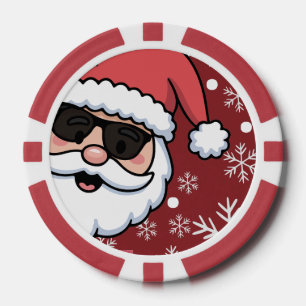 Fichas De Póquer Bandeja de servir Cool Retro Santa Navidad